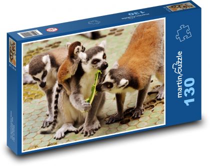 Lemur - małpa, zoo - Puzzle 130 elementów, rozmiar 28,7x20 cm