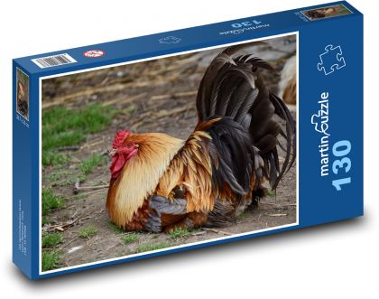 Kogut - farma, zwierzę - Puzzle 130 elementów, rozmiar 28,7x20 cm