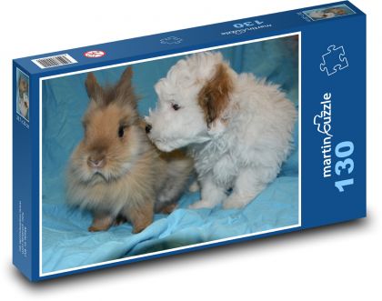Dwarf rabbit - puppy, animals - Puzzle 130 pieces, size 28.7x20 cm 