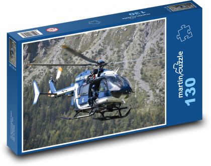 Helikoptéra - vrtuľník, let - Puzzle 130 dielikov, rozmer 28,7x20 cm 