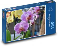 Orchidej - růžový květ, květina Puzzle 130 dílků - 28,7 x 20 cm