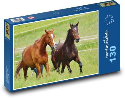 Koně - hřebec, zvířata - Puzzle 130 dílků, rozměr 28,7x20 cm