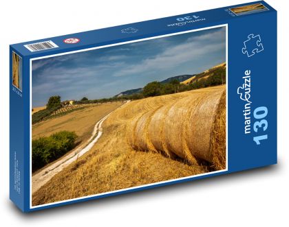 Straw - field, nature - Puzzle 130 pieces, size 28.7x20 cm 