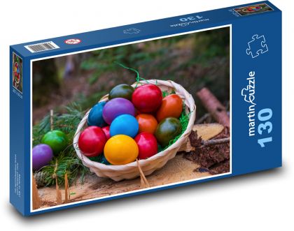 Velikonoční vajíčka - velikonoce, vejce - Puzzle 130 dílků, rozměr 28,7x20 cm
