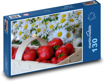 Jahody - ovoce, červené plody - Puzzle 130 dílků, rozměr 28,7x20 cm