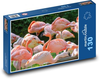 Flamingo - birds, zoo - Puzzle 130 pieces, size 28.7x20 cm 