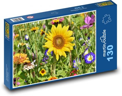 Sunflowers - flowers, flowerbed - Puzzle 130 pieces, size 28.7x20 cm 
