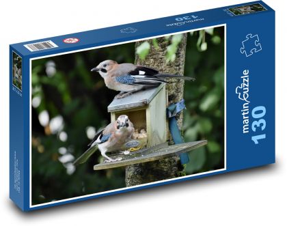 Juices - birds, feeder - Puzzle 130 pieces, size 28.7x20 cm 