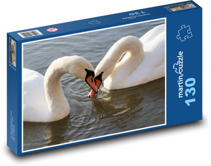 Swan - bird, lake - Puzzle 130 pieces, size 28.7x20 cm 