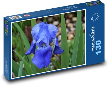 Kosatec - modrý, zahrada - puzzle 130 dílků