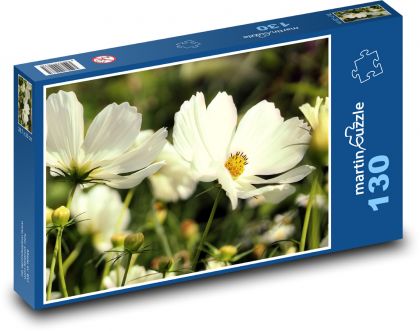 Kosmea - květina, zahrada - Puzzle 130 dílků, rozměr 28,7x20 cm