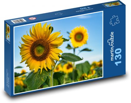Slunečnice - léto, žlutá květina - Puzzle 130 dílků, rozměr 28,7x20 cm