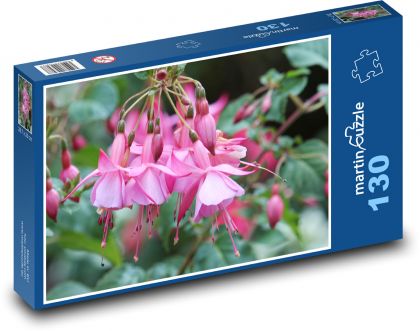 Růžová fuchsie -  zahrada, květina - Puzzle 130 dílků, rozměr 28,7x20 cm