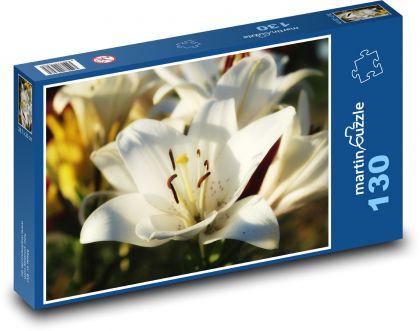 Weiße Lilie - Blume, Garten - Puzzle - 130 Teile