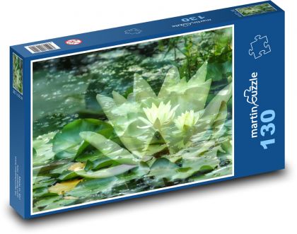Lekníny - vodní rostliny, jezero - Puzzle 130 dílků, rozměr 28,7x20 cm