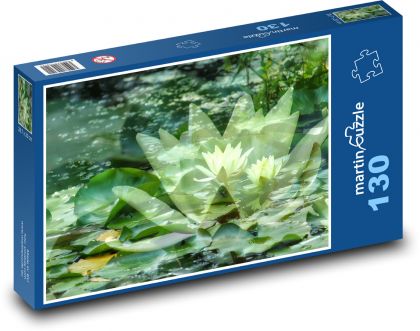 Water lilies - aquatic plants, lake - Puzzle 130 pieces, size 28.7x20 cm 