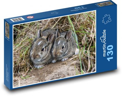 Králiky - mláďatá, zviera - Puzzle 130 dielikov, rozmer 28,7x20 cm 