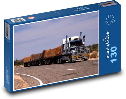 Pociąg drogowy - wagon towarowy, Australia - Puzzle 130 elementów, rozmiar 28,7x20 cm