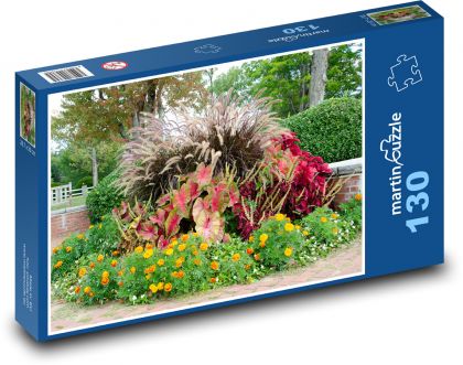Ogród - kwiaty, flora - Puzzle 130 elementów, rozmiar 28,7x20 cm