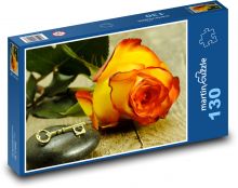 Schlüssel - Herz, Rose Puzzle 130 Teile - 28,7x20 cm