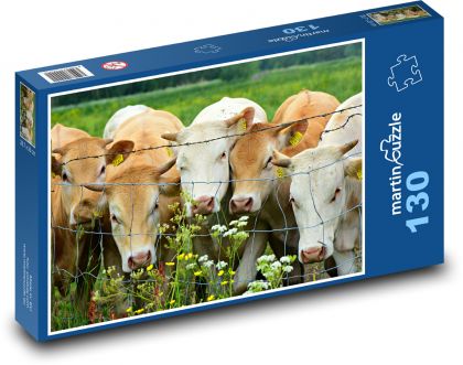 Krowa - bydło, zwierzę - Puzzle 130 elementów, rozmiar 28,7x20 cm
