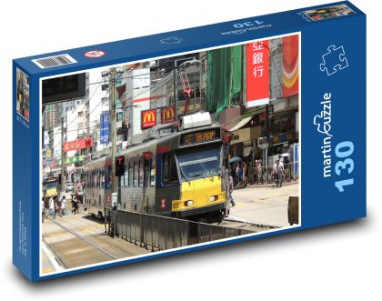 Hongkong - pociąg, stacja - Puzzle 130 elementów, rozmiar 28,7x20 cm