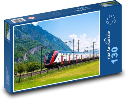 Electric train in the Alps - Puzzle 130 pieces, size 28.7x20 cm 