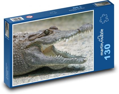 Krokodýl - plaz, zvíře - Puzzle 130 dílků, rozměr 28,7x20 cm