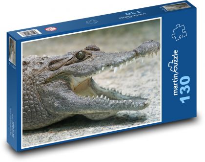 Crocodile - reptile, animal - Puzzle 130 pieces, size 28.7x20 cm 