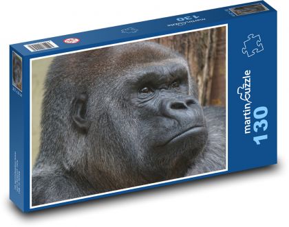 Gorila - opice, zvíře - Puzzle 130 dílků, rozměr 28,7x20 cm