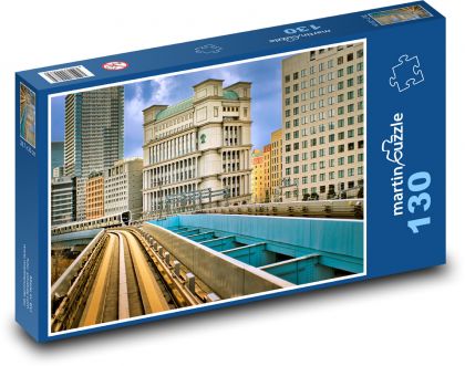 Metro - vlak, budovy - Puzzle 130 dílků, rozměr 28,7x20 cm