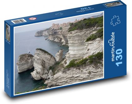 Korsika - útesy, moře - Puzzle 130 dílků, rozměr 28,7x20 cm