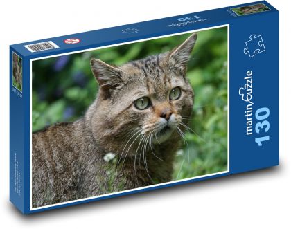 Divoká kočka - lesní zvíře, dravec - Puzzle 130 dílků, rozměr 28,7x20 cm