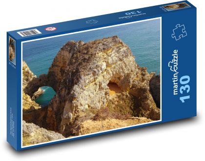 Portugalsko - Lagos, útesy - Puzzle 130 dielikov, rozmer 28,7x20 cm 