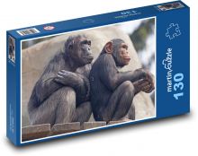 Šimpanzi - opice, zoo Puzzle 130 - 28,7x20 cm