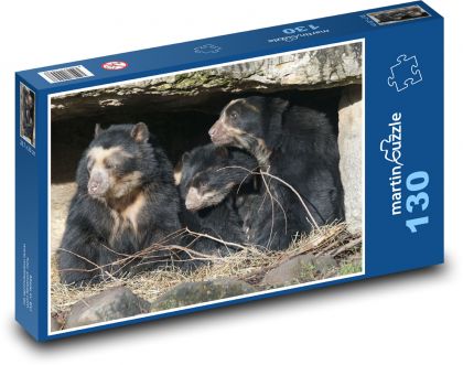 Brillenbär - Familie, Zoo - Puzzle - 130 Teile