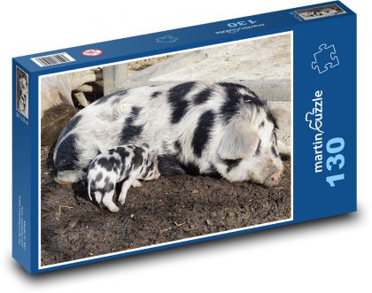 Prasa - prasiatko, domáce zviera - Puzzle 130 dielikov, rozmer 28,7x20 cm 