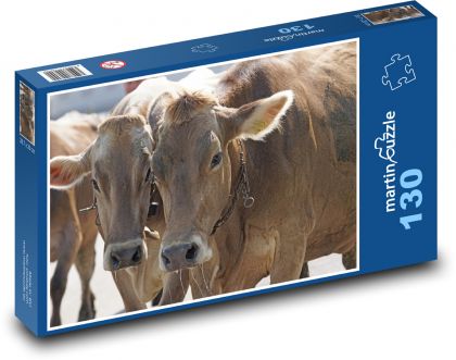 Krava - domáce zviera, farma - Puzzle 130 dielikov, rozmer 28,7x20 cm 