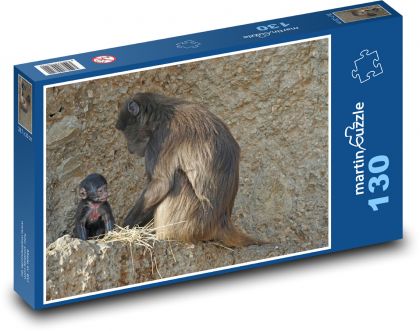Jelada - opica, mláďa - Puzzle 130 dielikov, rozmer 28,7x20 cm 