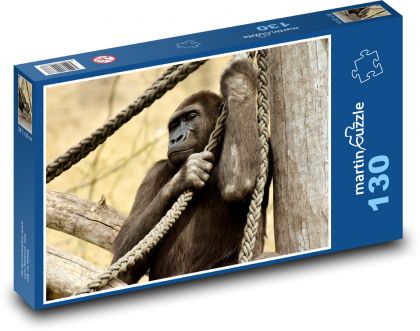 Gorila - opice, zvíře - Puzzle 130 dílků, rozměr 28,7x20 cm