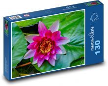 Pink water lily - water flower, pond Puzzle 130 pieces - 28.7 x 20 cm 