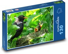 ptačí hnízdo, pták Puzzle 130 dílků - 28,7 x 20 cm