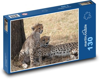 Gepardi - Safari, Afrika - Puzzle 130 dílků, rozměr 28,7x20 cm