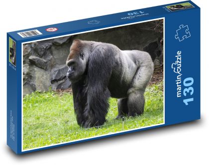 Gorila - velká opice, zvíře - Puzzle 130 dílků, rozměr 28,7x20 cm