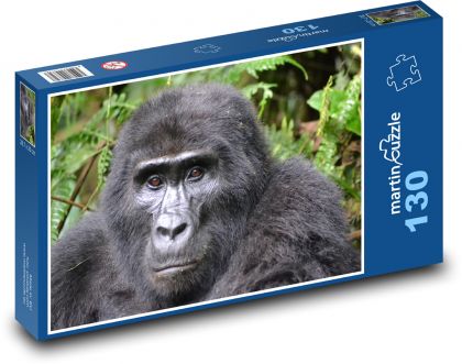 Gorila - Uganda, prales - Puzzle 130 dílků, rozměr 28,7x20 cm