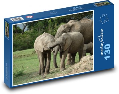 Slon - zvíře, Keňa - Puzzle 130 dílků, rozměr 28,7x20 cm
