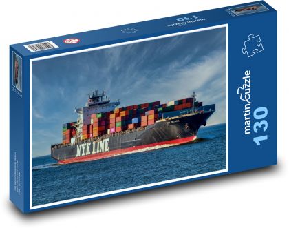 Kontejnerová loď - náklad, přeprava - Puzzle 130 dílků, rozměr 28,7x20 cm