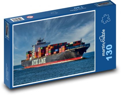 Container ship - cargo, transport - Puzzle 130 pieces, size 28.7x20 cm 