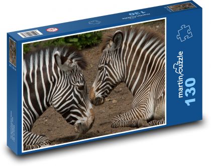 Zebra - matka s mládětem - Puzzle 130 dílků, rozměr 28,7x20 cm