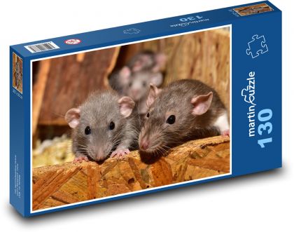 Myš - hlodavec, zvíře - Puzzle 130 dílků, rozměr 28,7x20 cm